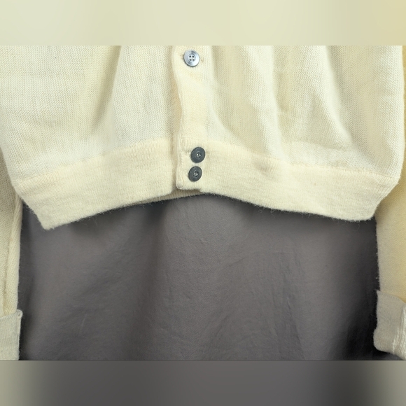 Pioneer Seed Company Vintage Cardigan Medium Excellent Condition Cream/Green - Picture 10 of 13